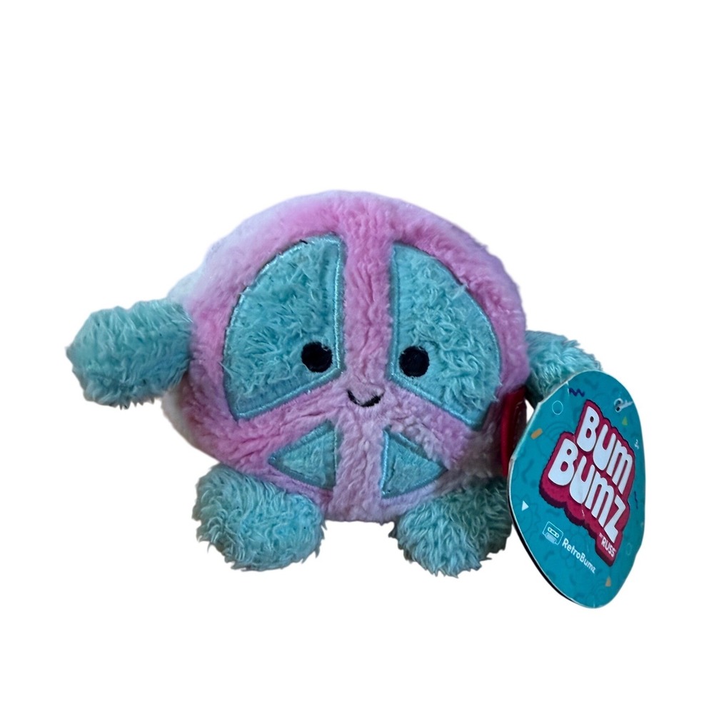 BumBumz by Russ Megs the Peace Sign 4.5 Inch RetroBumz Plush NWT BBZ5-2